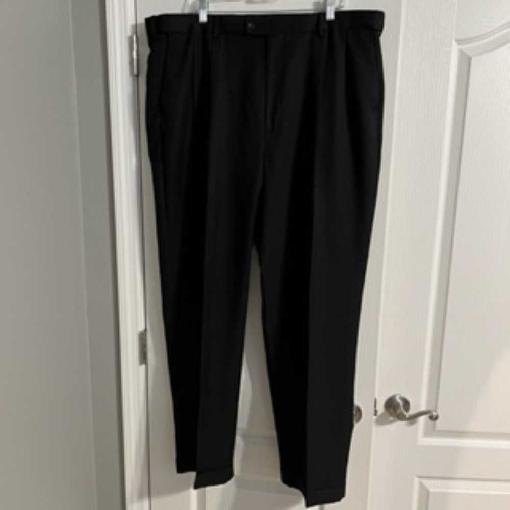Savane Men's Pleated Cuffed Pants 44 Black
